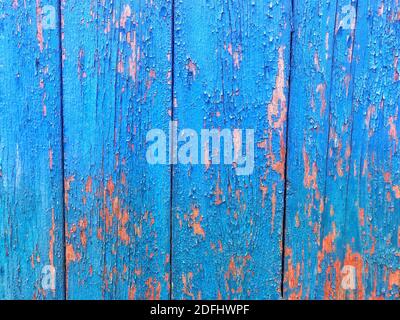Bois peint bleu vieilli grunge texture background Banque D'Images