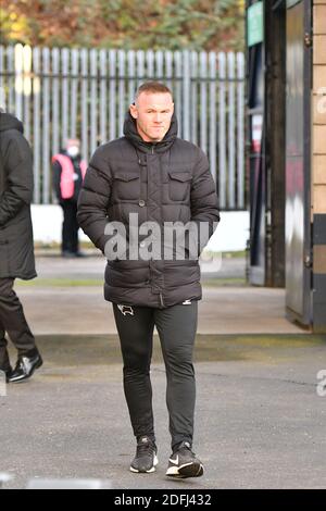 LONDRES, ANGLETERRE. LE 5 DÉCEMBRE le directeur intérimaire du comté de Derby, Wayne Rooney, arrive au stade avant le match du championnat Sky Bet entre Millwall et le comté de Derby à la Den, Londres, le samedi 5 décembre 2020. (Crédit : Ivan Yordanov | ACTUALITÉS MI) Banque D'Images