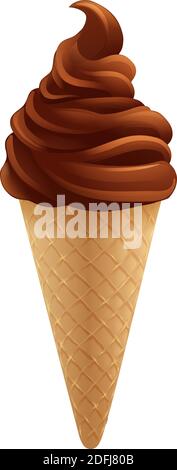 Crème glacée chocolat yogourt glacé glace Cone Illustration de Vecteur