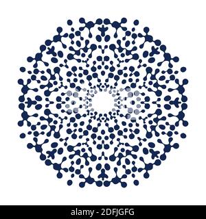 Motif rond avec des taches et des gouttes bleues sur fond blanc. Vecteur Illustration de Vecteur