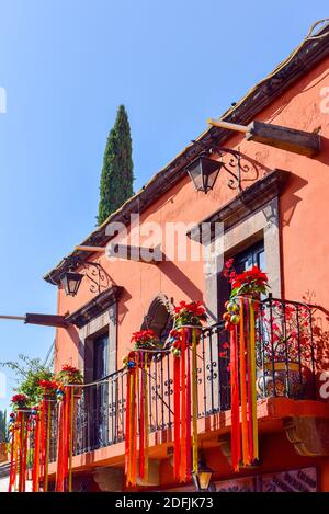 Le centre historique de la ville coloniale de San Miguel de Allende, Guanajuato, Mexique Banque D'Images