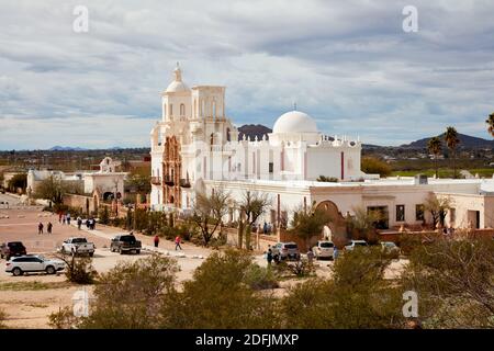 Mission San Xavier Del bac près de Tucson, Arizona Banque D'Images