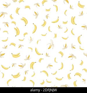 Motif de banane vectoriel sans couture. L'arrière-plan se trouve sur un calque distinct, ce qui vous permet de modifier facilement sa couleur Illustration de Vecteur