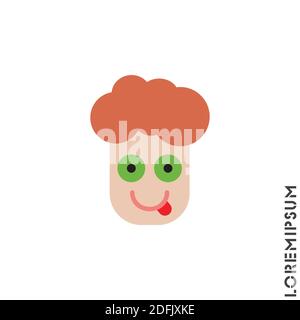 Joueur sourire garçon, homme icône. Simple vecteur de couleur des icônes emoji pour l'interface utilisateur et ux, le site Web ou l'application mobile. Isolé avec l'icône Tongue Out Illustration de Vecteur