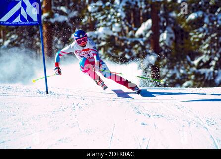 Lucia Medzihradsk (CZE) aux Championnats du monde de ski alpin 1989. Banque D'Images