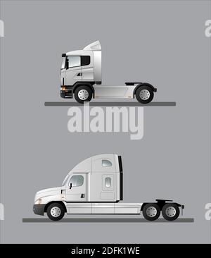 Tracteur, versions européenne et américaine. Illustration de Vecteur