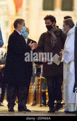 Nicolas Sarkozy aux funérailles de l'auteur français Denis Tillinac à l'église Saint-François-Xavier le 02 octobre 2020 à Paris, France. Photo de Nasser Berzane/ABACAPRESS.COM Banque D'Images