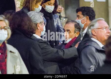 Jean-Louis Debre et Eric Zemmour aux funérailles de l'auteur français Denis Tillinac à l'église Saint-François-Xavier le 02 octobre 2020 à Paris, France. Photo de Nasser Berzane/ABACAPRESS.COM Banque D'Images