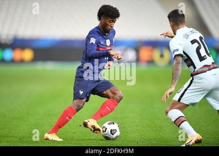 Kingsley Coman de France en action lors du match de groupe de la Ligue des Nations de l'UEFA entre la France et le Portugal au Stade de France, le 11 octobre 2020 à Paris, France. Photo de David Niviere/ABACAPRESS.COM Banque D'Images