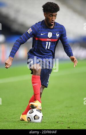 Kingsley Coman de France en action lors du match de groupe de la Ligue des Nations de l'UEFA entre la France et le Portugal au Stade de France, le 11 octobre 2020 à Paris, France. Photo de David Niviere/ABACAPRESS.COM Banque D'Images