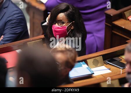 La sous-ministre en charge de l'égalité des sexes, de la diversité et de l'égalité des chances Elisabeth Moreno participe à une session de questions au Gouvernement à l'Assemblée nationale française, en octobre 20 2020 à Paris, en France. Photo de David Niviere/ABACAPRESS.COM Banque D'Images