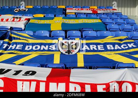 Wimbledon, Royaume-Uni. 05e décembre 2020. Les drapeaux dans le Nord se tiennent lors du match de la Sky Bet League 1 entre AFC Wimbledon et Bristol Rovers au stade Plough Lane, Wimbledon, Angleterre, le 5 décembre 2020. Photo de Carlton Myrie. Crédit : Prime Media Images/Alamy Live News Banque D'Images