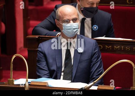 Le ministre de l'éducation Jean Michel Blanquer assiste à une session de questions au gouvernement à l'Assemblée nationale française, le 10 novembre 2020 à Paris, France. Photo de David Niviere/ABACAPRESS.COM Banque D'Images