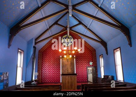 Intérieur de la synagogue historique Temple Israel, Leadville, Colorado, Etats-Unis Banque D'Images