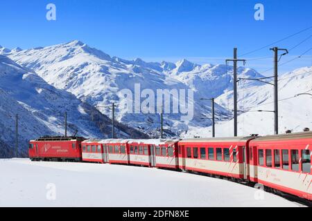 Chemin de fer Matterhorn-Gotthard, Andermatt, Uri, Suisse Banque D'Images