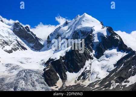 Piz Roseg, 3937 m, vue de Fuorcla Surlej, Graubuenden, Suisse Banque D'Images