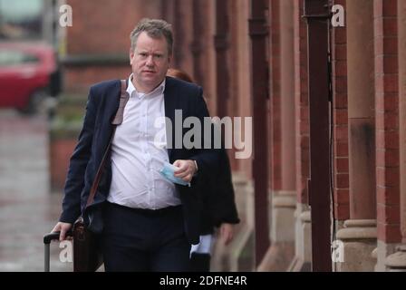 Le négociateur en chef du Royaume-Uni pour le Brexit, Lord David Frost, arrive à la gare de St Pancras à Londres avant de se rendre à Bruxelles pour des pourparlers avec l'UE en vue de conclure un accord commercial post-Brexit. Banque D'Images