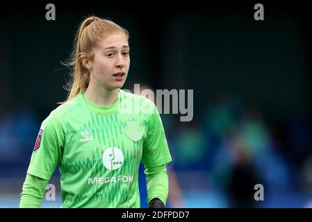 Liverpool, Royaume-Uni. 06e décembre 2020. Alexandra MacIver, gardien de but Everton, regarde. Barclays Women's super League match, Everton Women contre Manchester City Women au Walton Hall Park à Liverpool le dimanche 6 décembre 2020. Cette image ne peut être utilisée qu'à des fins éditoriales. Utilisation éditoriale uniquement, licence requise pour une utilisation commerciale. Aucune utilisation dans les Paris, les jeux ou les publications d'un seul club/ligue/joueur.pic par Chris Stading/Andrew Orchard sports Photography/Alamy Live News crédit: Andrew Orchard sports Photography/Alamy Live News Banque D'Images