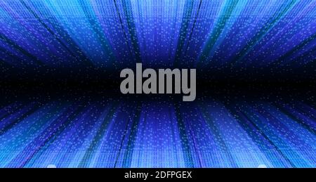 Transfert de données. Le tunnel de données structurelles. Technologie numérique à code binaire. Du chaos au système. Intelligence artificielle.Big Data.système intelligent. Illustration de Vecteur