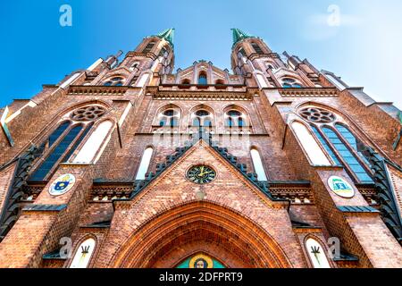 Cathédrale Saint-Florian (Parafia Katedralna pw. św. Św. Floriana Męczennika) dans le quartier de Praga à Varsovie, en Pologne Banque D'Images