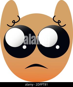 Drôle de hibou visage d'un ensemble avec de grands yeux. Kawaii Eyes Emoji. Icônes avec un beau dégradé. SPE 10. Illustration de Vecteur