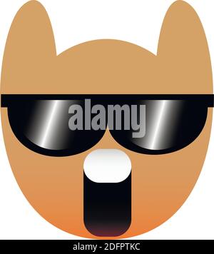 Drôle de hibou visage d'un ensemble avec de grands yeux. Lunettes de soleil kawaii Emoji. Icônes avec un beau dégradé. SPE 10. Illustration de Vecteur