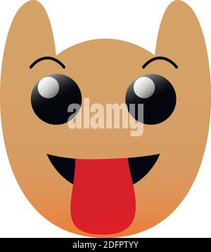 Emoji d'un ensemble isolé sur fond blanc, hibou souriant avec langue coincée, illustration vectorielle. SPE 10 Illustration de Vecteur
