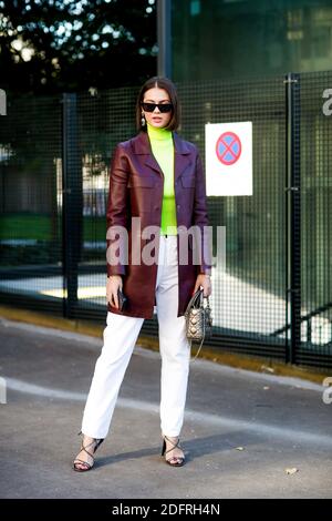 Street style, Jordan Grant arrivant à Chloe printemps été 2019 prêt-à-porter, tenue à la Maison de la radio, à Paris, France, le 27 septembre 2018. Photo de Marie-Paola Bertrand-Hillion/ABACAPRESS.COM Banque D'Images