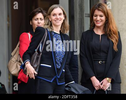 Nouvellement nommé sous-ministre français de la Santé et de la solidarité Christelle Dubos, qui part après une réunion hebdomadaire du cabinet à l'Elysée à Paris, en France, le 17 octobre 2018. Photo de Christian Liewig/ABACAPRESS.COM Banque D'Images