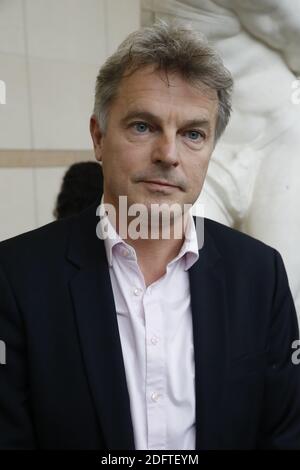 Après une rencontre avec les délégués d'Ascoval Fabien Roussel , député du parti communiste, vu ici au ministère des Finances, Paris, France, le 31 octobre 2018. Photo de Henri Szwarc/ABACAPRESS.COM Banque D'Images