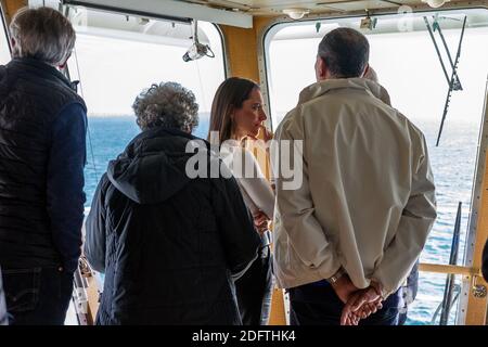 Le sous-ministre français attaché au ministre de la transition écologique et inclusive Brune Poirson sur le PONT AVEN jusqu'au départ de la route du Rhum 2018, le 4 novembre 2018. Photo d'Arnaud Masson/ABACAPRESS.COM Banque D'Images