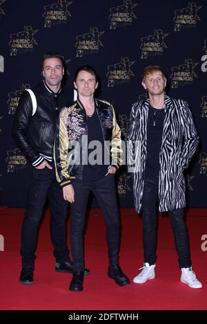 Chris Wolstenholme, Matt Bellamy et Dominic Howard (Muse) ont assisté aux 20e NRJ Music Awards au Palais des Festivals de Cannes, Frannce, le 10 novembre 2018. Photo d'Aurore Marechal/ABACAPRESS.COM Banque D'Images