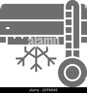 Climatisation Vector avec icône grise de refroidissement. Illustration de Vecteur