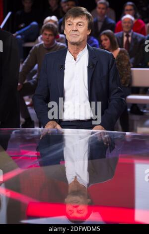 PORTRAIT : Nicolas Hulot, ancien ministre français de la transition écologique et inclusive, pose devant l'émission politique "l'émission politique", le 22 novembre 2018. Photo par Eliot Blondt/ABACAPRESS.COM Banque D'Images