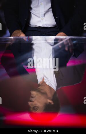 PORTRAIT : Nicolas Hulot, ancien ministre français de la transition écologique et inclusive, pose devant l'émission politique "l'émission politique", le 22 novembre 2018. Photo par Eliot Blondt/ABACAPRESS.COM Banque D'Images