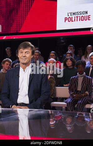 PORTRAIT : Nicolas Hulot, ancien ministre français de la transition écologique et inclusive, pose devant l'émission politique "l'émission politique", le 22 novembre 2018. Photo par Eliot Blondt/ABACAPRESS.COM Banque D'Images