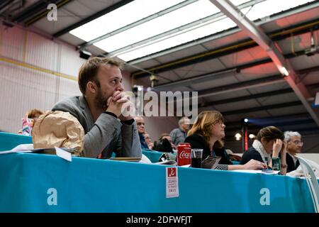 Les membres du Parti communiste français élisent leur secrétaire national, Fabien Roussel, lors du 38e Congrès du Parti, tenu à Ivry sur Seine, près de Paris, le 25 novembre 2018. Photo de Daniel Derajinski/ABACAPRESS.COM Banque D'Images