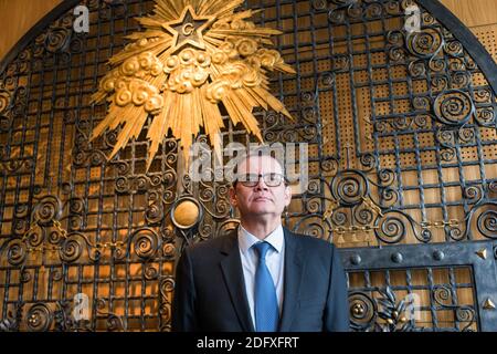 Jean-Pierre Hubsch Grand Maître du Grand Orient de France fils bureau de la rue Siège des cadets du GODF. Paris, France, 3 octobre 2018. Photo de Vernier/JBV News/ABACAPRESS.COM Banque D'Images