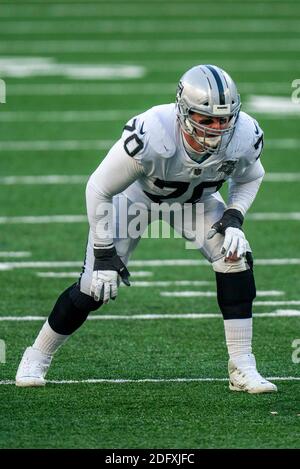 Le 6 décembre 2020, Las Vegas Raiders offensif s'attaque à Sam Young (70) lors du match de la NFL entre les Las Vegas Raiders et les New York Jets au stade MetLife à East Rutherford, New Jersey. Christopher Szagola/CSM Banque D'Images