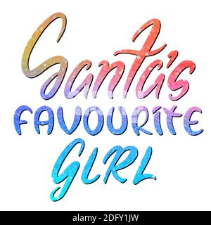 Fille Preferee Du Pere Noel Drole De Phrase De Calligraphie De Noel Bon Pour Les Vetements De Bebe Et D Enfant Affiche Banniere Mug Et Decoration De Cadeau Photo Stock Alamy