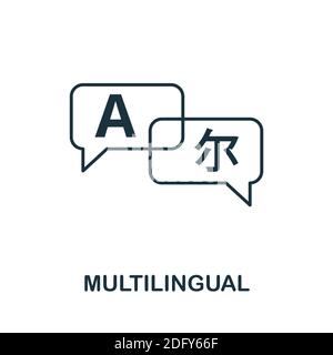 Icône multilingue. Élément de style de ligne de la collection Life skills. Icône multilingue fine pour modèles, infographies et bien plus encore Illustration de Vecteur