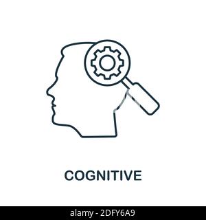 Icône cognitive. Élément de style de ligne de la collection Life skills. Icône cognitive fine pour modèles, infographies et bien plus encore Illustration de Vecteur