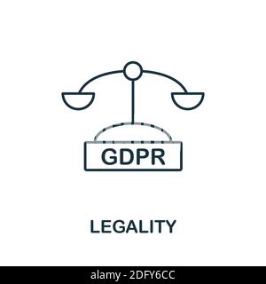 Icône de légalité. Elément de style de ligne de la collection gdpr. Icône de légalité mince pour les modèles, infographies et plus encore Illustration de Vecteur