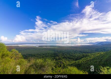 Vue sur le parc national du lac Manyara, Tanzanie Banque D'Images