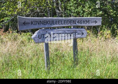 Géographie / Voyage, Suède, Vaestra Goetalands laen, Kinnekulle, panneau sur le Kinnekulles à la Kinnek, Additional-Rights-Clearance-Info-not-available Banque D'Images