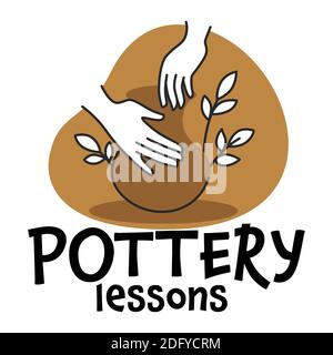 Cours de poterie et cours pour faire des pots vecteur Illustration de Vecteur