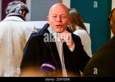 L'avocat Sven Mary, représentant Abdeslam photographié avant une session de la salle du conseil de Bruxelles concernant les attentats terroristes de 2016 à Bruxelles, Banque D'Images