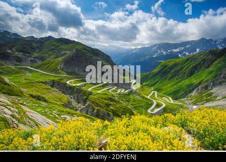 Géographie / Voyage, Suisse, route du col du vieux Gotthard, Additional-Rights-Clearance-Info-non-disponible Banque D'Images