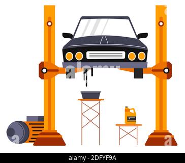 Réparation ou entretien de voiture, réparation de services Illustration de Vecteur