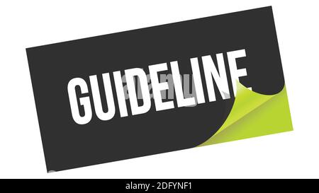 Texte DE LA LIGNE DIRECTRICE inscrit sur un autocollant vert noir. Banque D'Images